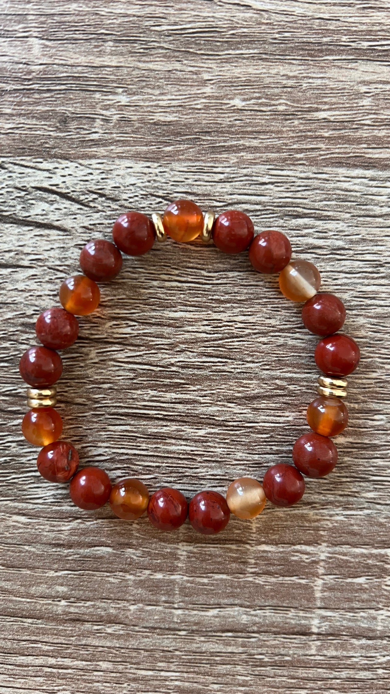 Bracelet Énergie & Vitalité – Jaspe Rouge & Cornaline