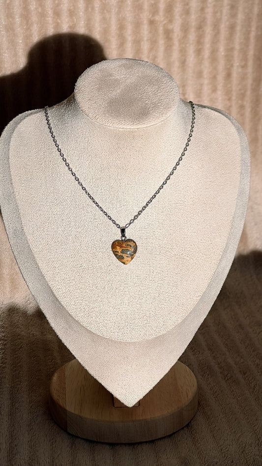 Collier cœur en Œil de tigre