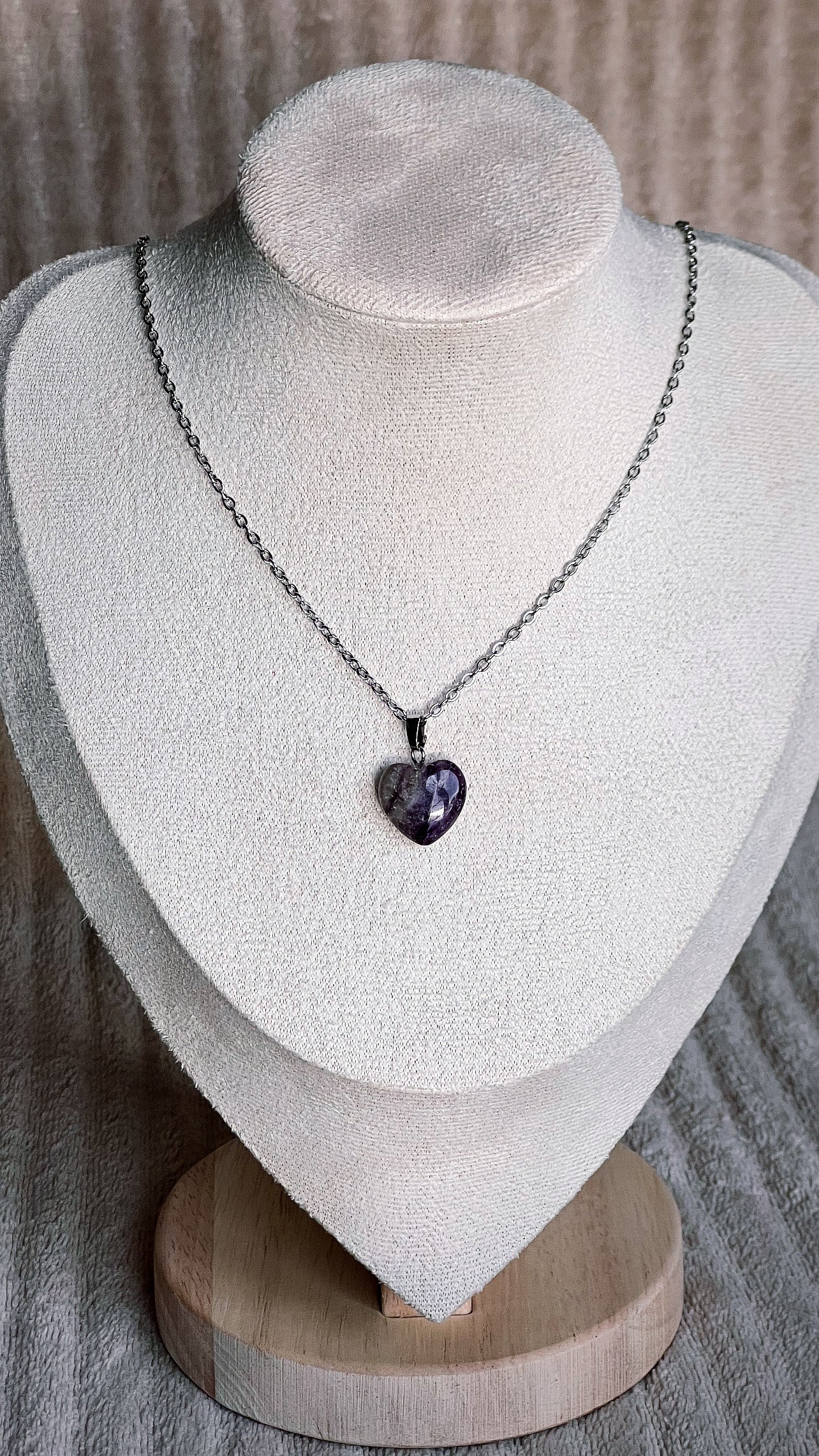 Collier cœur en Améthyste