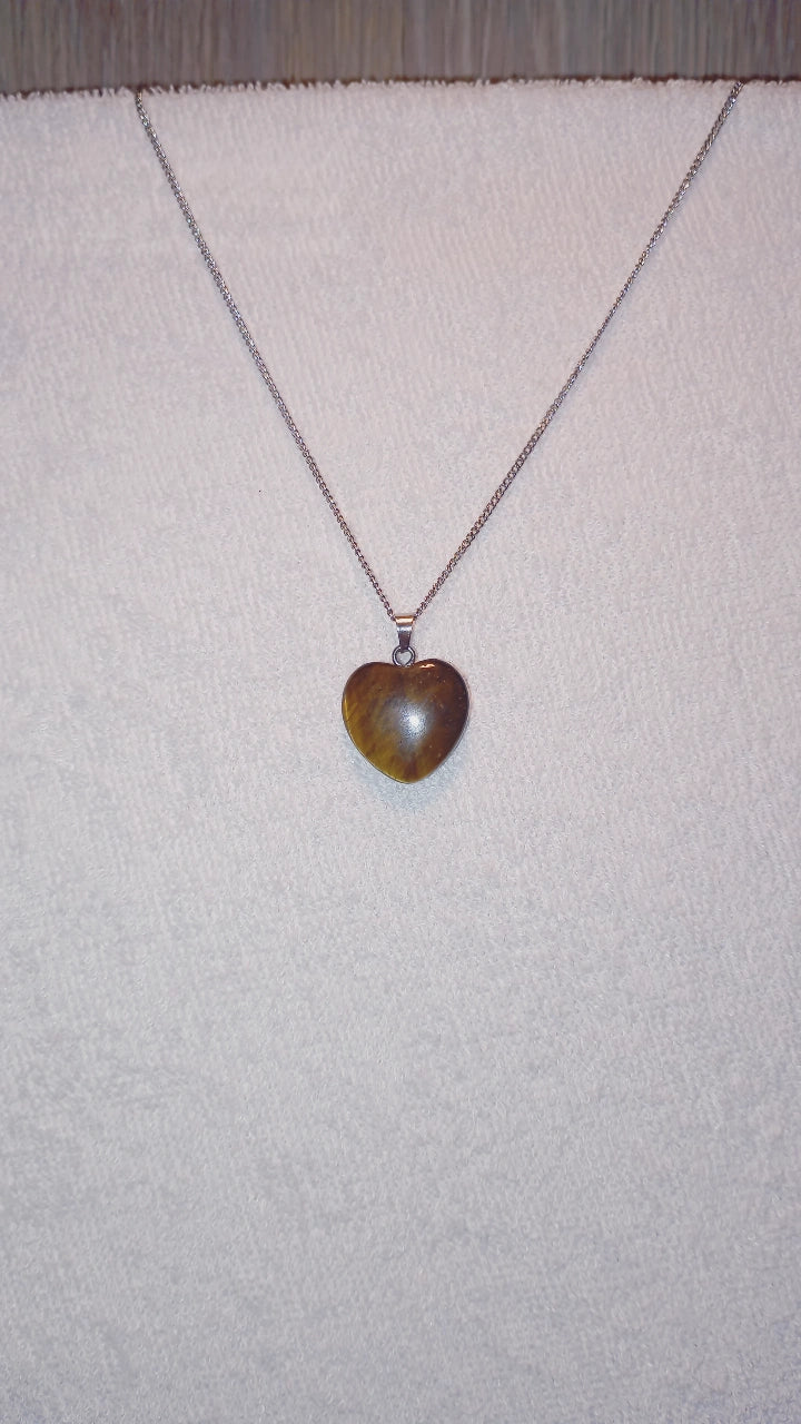 Collier Coeur Oeil de tigre