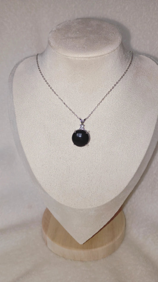 Collier étoile Obsidienne Noir