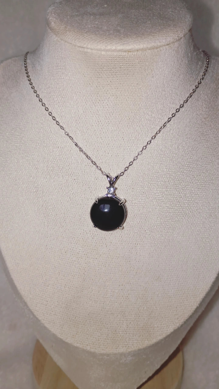 Collier étoile Obsidienne Noir