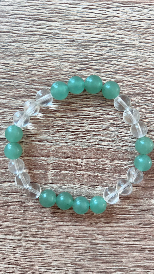 Bracelet Homme Aventurine & Cristal de Roche – Harmonie & Clarté